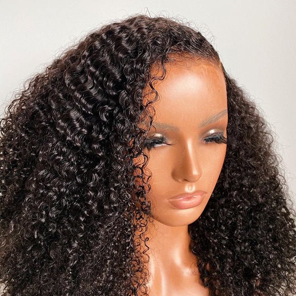 Afro Curly Undetectable Invisible Lace Glueless Frontal Lace Wig | Real HD Lace