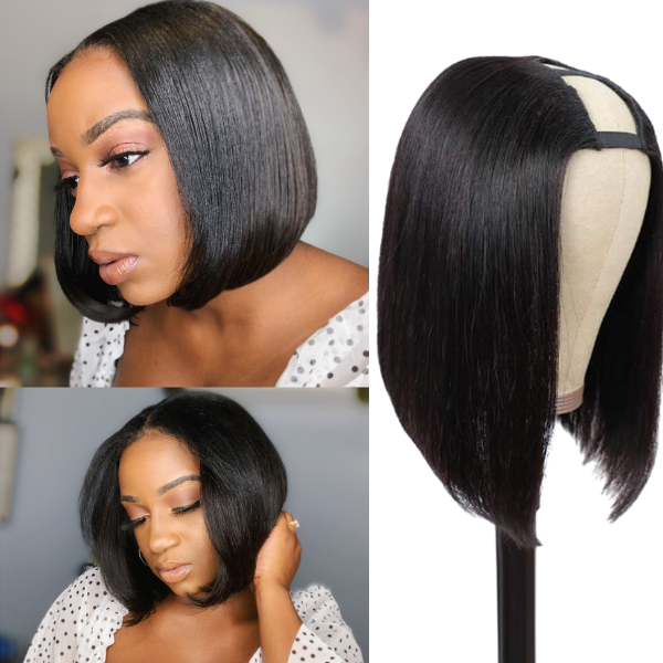 Quick & Easy U Part Bob Wig Affordable Wig (Get Free Clip In Set)