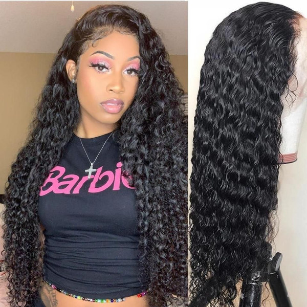 Long Length Undetectable Lace Water Wave 13x4 Frontal Lace Wig | Real HD Lace